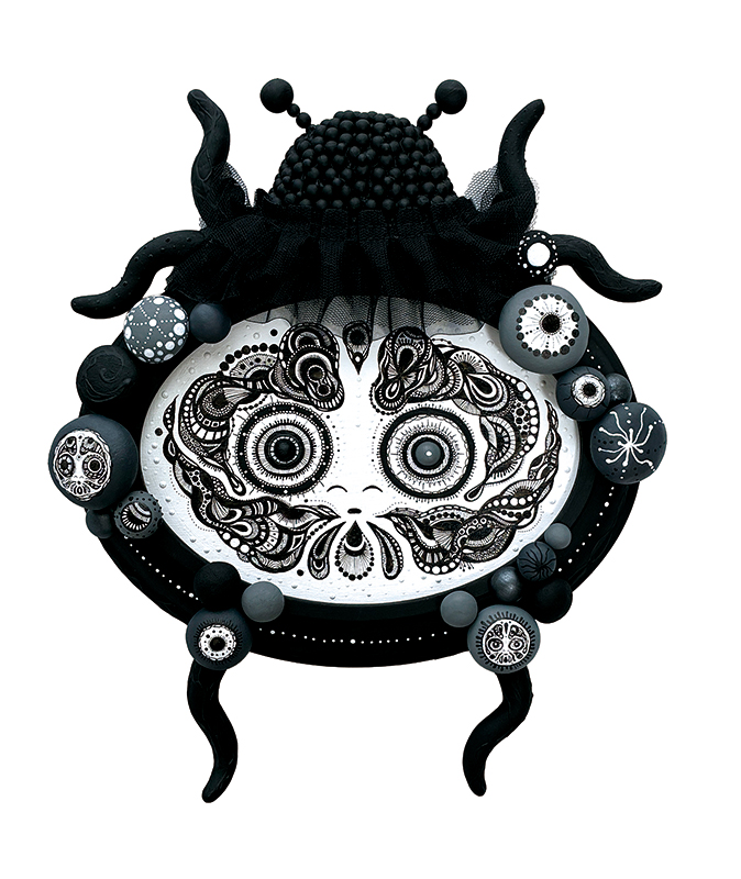チ*ム様 ハタノワタルさん　アート てんとう虫ダルマ-oval frame- | 銀座画廊・美の起原